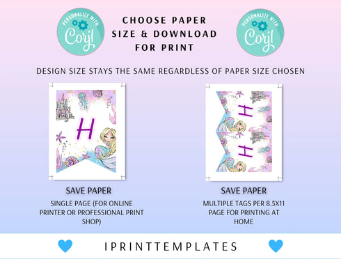 Mermaid Banner, Mermaid Birthday Banner, Mermaid Party Decoration, Mermaid Tail, Under the Sea Birthday, Customizable Template
