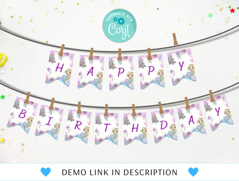 Mermaid Banner, Mermaid Birthday Banner, Mermaid Party Decoration, Mermaid Tail, Under the Sea Birthday, Customizable Template