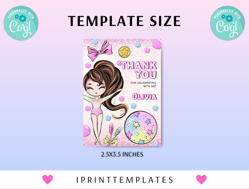 Editable Gymnastics Birthday Favor Tag. Gymnastics Party Favor Tag. Birthday Favor Tag. Thank You Tag. Birthday Party Favor. Favor Tag