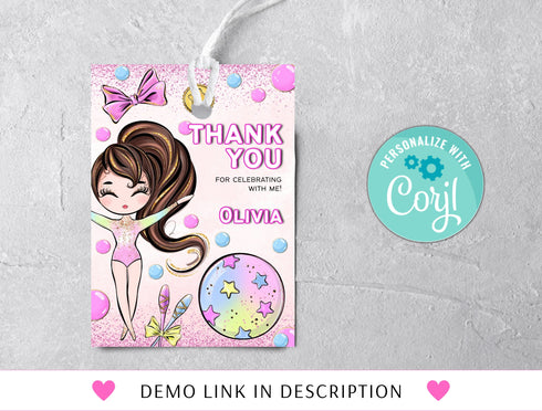 Editable Gymnastics Birthday Favor Tag. Gymnastics Party Favor Tag. Birthday Favor Tag. Thank You Tag. Birthday Party Favor. Favor Tag