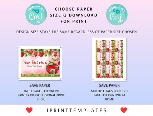 Editable Strawberry Food Label, Strawberry Birthday Party Food Tent Cards, Strawberry Food Tent Label, Berry 1st Birthday Party Decorations