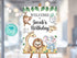 Editable Safari Birthday Welcome Sign,boy Jungle Animals Birthday Sign, Gold Wild One Theme Digital Instant Download, Corjl