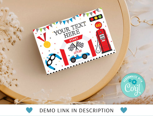 Editable Race Car Food Tags, Racecar Party, Buffet Racing Car, Tent Card, Food Labels, Place Cards, Table Card, Printable Instant Download