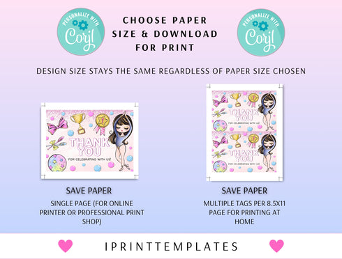 Editable Gymnastics Birthday Favor Tag. Gymnastics Party Favor Tags. Birthday Favor Tags. Thank You Tags. Birthday Party Favors. Favor Tags
