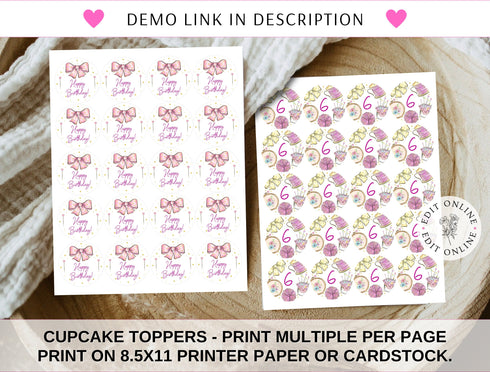 Sewing Cupcake Toppers, Instant Download, Sewing Cupcake Toppers, Editable Sewing Cupcake Toppers, Printable Sewing Cupcake