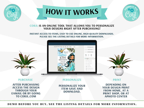 Jasmine Invitation, Princess Jasmine Birthday Invitation, Jasmine Party, Jasmine Invites, Editable Invitation, Digital Card