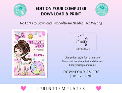 Editable Gymnastics Birthday Bundle, Diy Gymnastic Party Printable, Invitation, Thank You Card, Welcome Sign, Diy Edit Corjl