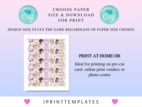 Gymnastic Custom Water Bottle Label, Gymnastic Party Label, Gymnastic Birthday Party Favor, Gymnastic Decor, Tumbling Digital Download