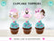 Gymnastics Birthday Party Cupcake Toppers, Gymnastics Cupcake Toppers, Instant Download, Editable Gymnastics Cupcake Toppers