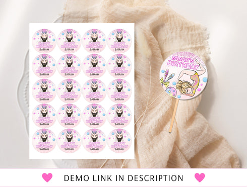 Gymnastics Birthday Party Cupcake Toppers, Gymnastics Cupcake Toppers, Instant Download, Editable Gymnastics Cupcake Toppers
