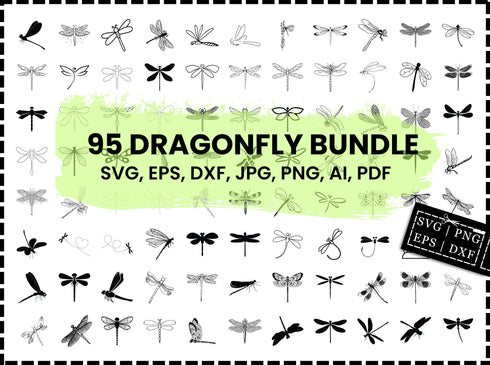 Dragonfly SVG Bundle | Dragonfly Insect SVG PNG DXF EPS | Dragonfly Clipart Cut Files for Cricut | Nature Vector Design