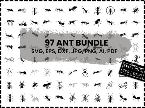 Ant SVG Bundle | Ants SVG | Insect SVG Clipart | Ant Cut Files for Cricut | Ant PNG DXF EPS Vector | Silhouette SVG | Download