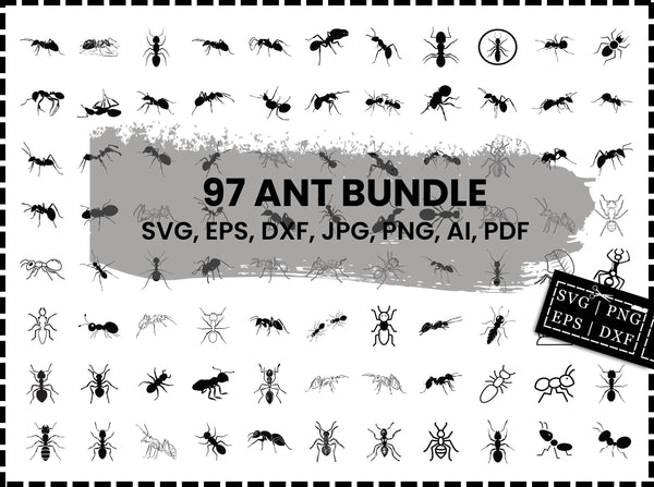 Ant SVG Bundle | Ants SVG | Insect SVG Clipart | Ant Cut Files for Cricut | Ant PNG DXF EPS Vector | Silhouette SVG | Download
