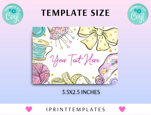 Editable Sewing Food Label, Sewing Party, Printable Food Tent Card, Place Card, Sewing Buffet Card, Name Card, Editable Girl Party