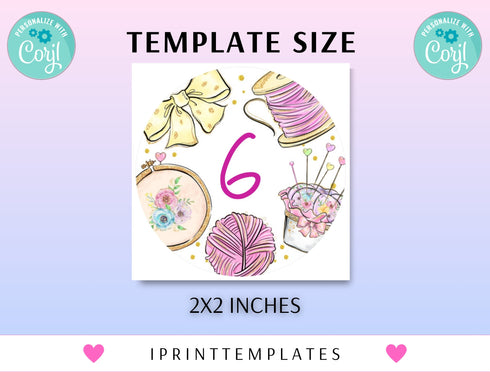 Sewing Cupcake Toppers, Instant Download, Sewing Cupcake Toppers, Editable Sewing Cupcake Toppers, Printable Sewing Cupcake