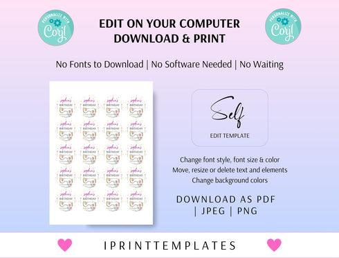 Sewing Cupcake Toppers, Instant Download, Sewing Cupcake Toppers, Editable Sewing Cupcake Toppers, Printable Sewing Cupcake