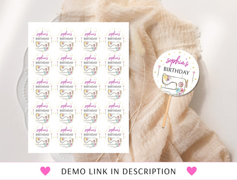 Sewing Cupcake Toppers, Instant Download, Sewing Cupcake Toppers, Editable Sewing Cupcake Toppers, Printable Sewing Cupcake