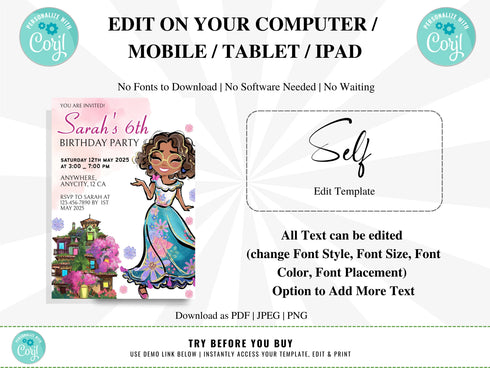 Personalized Digital Birthday Party Invitation, Kids Birthday Invitation Printable, kids Birthday Invitation, kids invitation