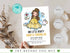 Beauty and the Beast Birthday Invitation, Princess Birthday Party Invite, Printable Editable Birthday Invitation, Birthday Girls, Corjl