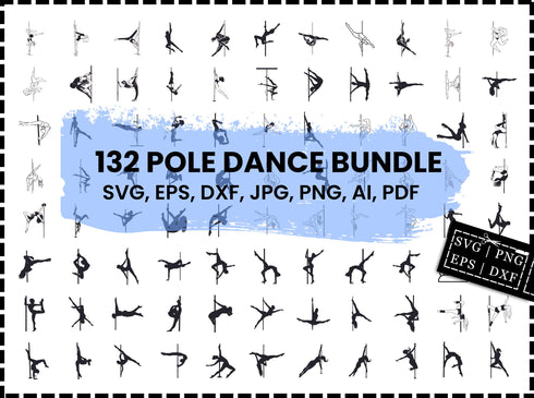 Pole Dance SVG Bundle | Pole Dancer SVG | Exotic Dancer Clipart PNG | Fitness Dance SVG | Cricut Cut Files | DXF EPS Vector | Download