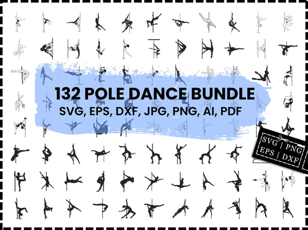Pole Dance SVG Bundle | Pole Dancer SVG | Exotic Dancer Clipart PNG | Fitness Dance SVG | Cricut Cut Files | DXF EPS Vector | Download