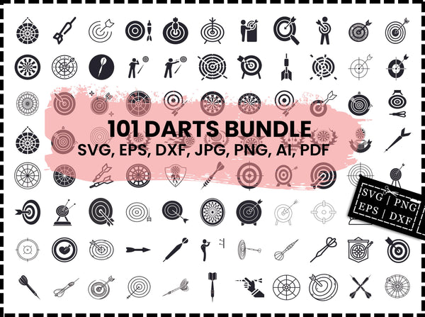 Darts SVG Bundle | Dartboard Target SVG PNG DXF EPS | Dart Game Cut Files for Cricut | Darts Vector Clipart Design