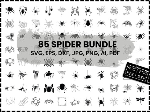 Spider SVG Bundle | Tarantula Black Widow SVG | Spider SVG PNG DXF EPS | Spider Cut Files for Cricut | Halloween Spider Vector Design