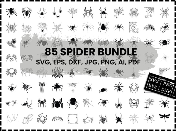 Spider SVG Bundle | Tarantula Black Widow SVG | Spider SVG PNG DXF EPS | Spider Cut Files for Cricut | Halloween Spider Vector Design