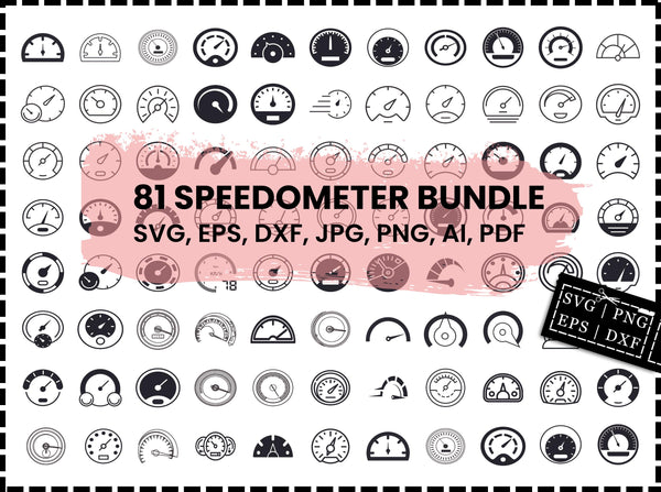 Speedometer SVG Bundle | Gauge Speed Meter SVG PNG DXF EPS | Level Measure Speed SVG Cut Files for Cricut | Speedometer Vector Clipart