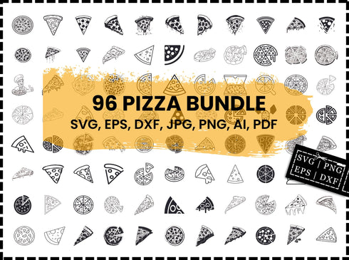 Pizza SVG Bundle | Pizza Lover SVG | Pizza Clipart PNG DXF EPS | Pizza Maker Baker SVG Cut Files for Cricut | Food SVG Vector Design