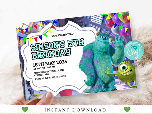 Editable Monster Birthday Invitation, Monster Birthday Party Invitation, Boy Birthday Party, Boys Monster, Monster Invite, Boys Party