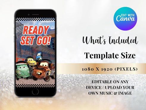 Cars Birthday Video Invitation, Cars Animated Invitation, Cars Birthday Invitation, Video Invitation for Boy, Cars Animated Invite Video