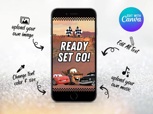 Cars Birthday Video Invitation, Cars Animated Invitation, Cars Birthday Invitation, Video Invitation for Boy, Cars Animated Invite Video