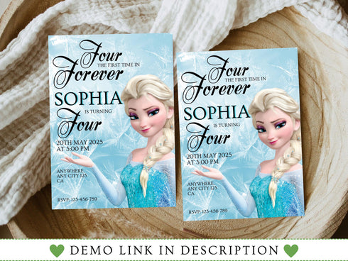 Editable Frozen Invitation, Frozen Birthday Invitation, Printable Birthday Party Invitations, Princess Party Invite Template, Frozen Invite