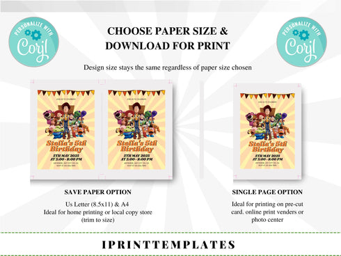 Kids Birthday Invitation, Custom Birthday Invitation, 5th Birthday Invitation, Any Age and Any Gender Birthday Invitation, Kids Birthday