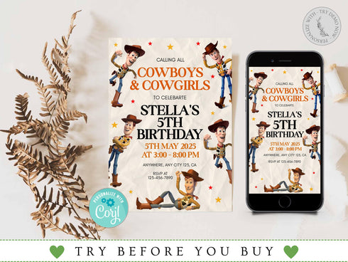 Editable Kids Birthday Invitation, Custom Birthday Invitation, 5th Birthday Invitation, Any Age Birthday Invitation, Kids Birthday