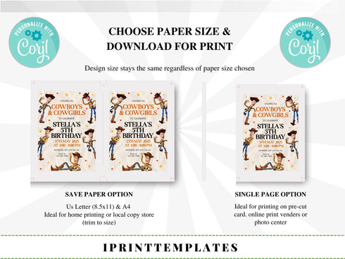 Editable Kids Birthday Invitation, Custom Birthday Invitation, 5th Birthday Invitation, Any Age Birthday Invitation, Kids Birthday