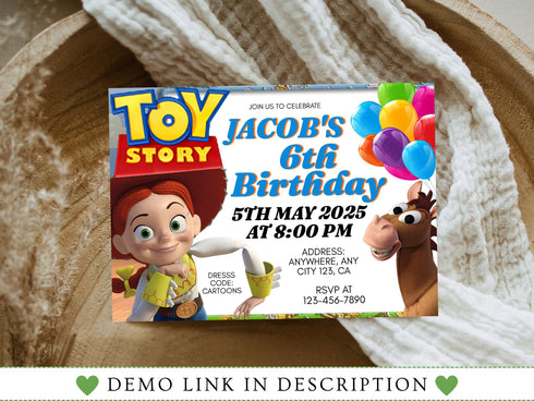 Editable Kids Birthday Invitation, 6th Birthday Invitation, Any Age and Any Gender Birthday Invitation, Custom Birthday Invitation