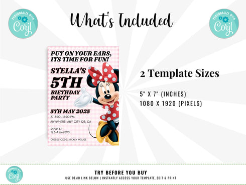 Kids Birthday Invitation, Childrens Birthday Party Invitation Template, Kids Birthday Invite, Birthday Invitation, Digital Invite, Corjl