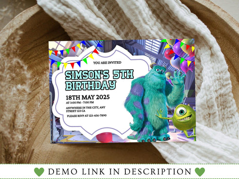 Editable Monster Birthday Invitation, Monster Birthday Party Invitation, Boy Birthday Party, Boys Monster, Monster Invite, Boys Party