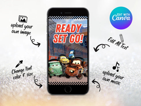 Cars Birthday Video Invitation, Cars Animated Invitation, Cars Birthday Invitation, Video Invitation for Boy, Cars Animated Invite Video