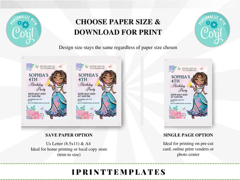 Editable Encanto Birthday Invitation Template, Encanto Invite, Encanto Party, Girls Birthday Invitation, Encanto Kids Party, Editable Corjl