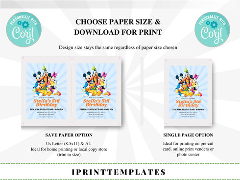 Kids Birthday Party Invitation, Childrens Birthday Party Invitation Template, Kids Birthday Invite, Birthday Invitation, Digital Invite