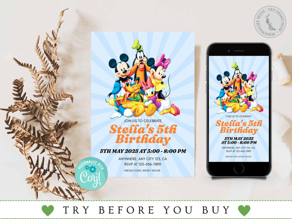 Kids Birthday Party Invitation, Childrens Birthday Party Invitation Template, Kids Birthday Invite, Birthday Invitation, Digital Invite