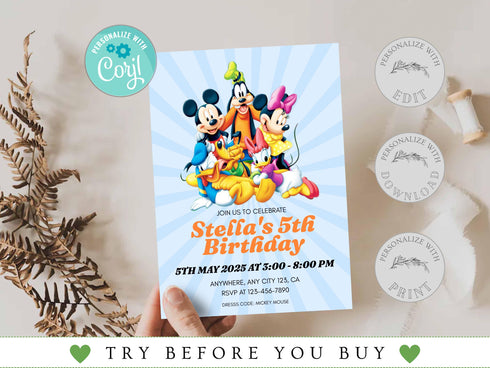 Kids Birthday Party Invitation, Childrens Birthday Party Invitation Template, Kids Birthday Invite, Birthday Invitation, Digital Invite