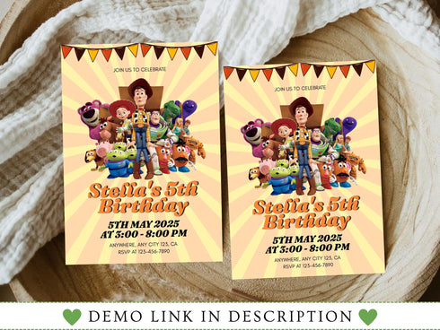 Kids Birthday Invitation, Custom Birthday Invitation, 5th Birthday Invitation, Any Age and Any Gender Birthday Invitation, Kids Birthday