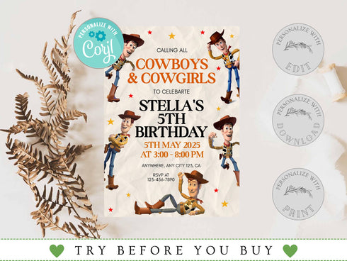 Editable Kids Birthday Invitation, Custom Birthday Invitation, 5th Birthday Invitation, Any Age Birthday Invitation, Kids Birthday
