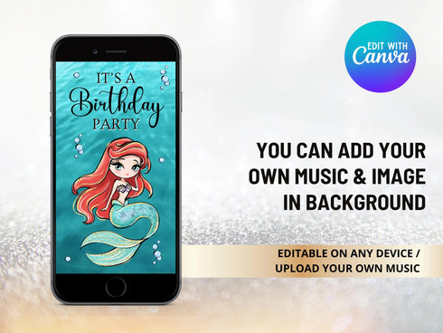 Mermaid Invitation, Mermaid Party Video Invitation, Little Mermaid Invitation, Mermaid Video, Mermaid Invite, Little Mermaid Party