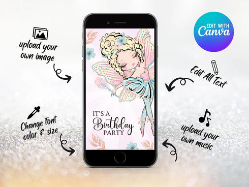 Fairy Birthday, Animated Invite, Fairy Garden, Video Invitation, Fairy Birthday, Fairy Birthday Party, Girl Fifth Birthday Invitation