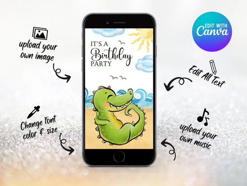 Animated Jungle Birthday Video Invite, Editable Birthday Video Template, Digital Animals Birthday Card, Animals Birthday Video Invitation